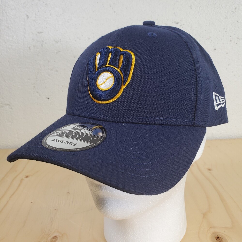Milwaukee Brewers Strapback Hat Navy Blue New Era 9FORTY Cap MLB Baseball OSFA